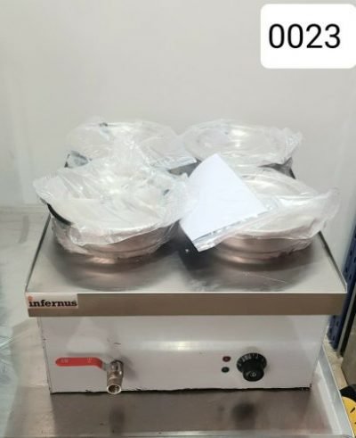 4 Pot Wet Bain Marie Wet Well Heat Electric Food Warmer 4 x 7 Liter
