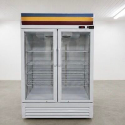 Commercial Double Glass Door Display Fridge | Upright Chiller