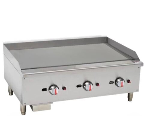 Hamoki EGG-36SX-P Triple Control Gas Countertop Griddle – Chromed Plate – 900mm Commercial Flat Top Grill (Brand New)
