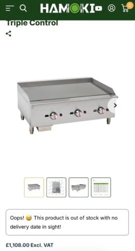 Hamoki EGG-36SX-P Triple Control Gas Countertop Griddle – Chromed Plate – 900mm Commercial Flat Top Grill (Brand New) - Image 5