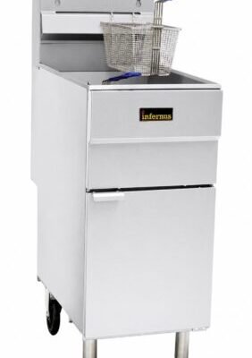Gas Fryer – 23 Litres Infernus 3 Burner NG Single Tank Twin Basket