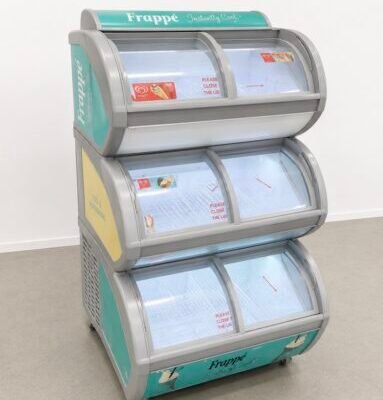 Triple Deck Ice Cream Display Freezer – Curved Glass – Commercial Scoop Freezer.