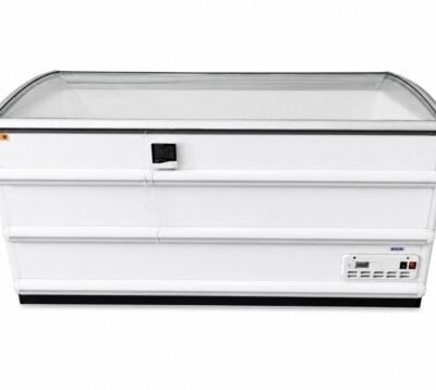 Commercial Chest Freezer Novum 1.7m curved top glasses.